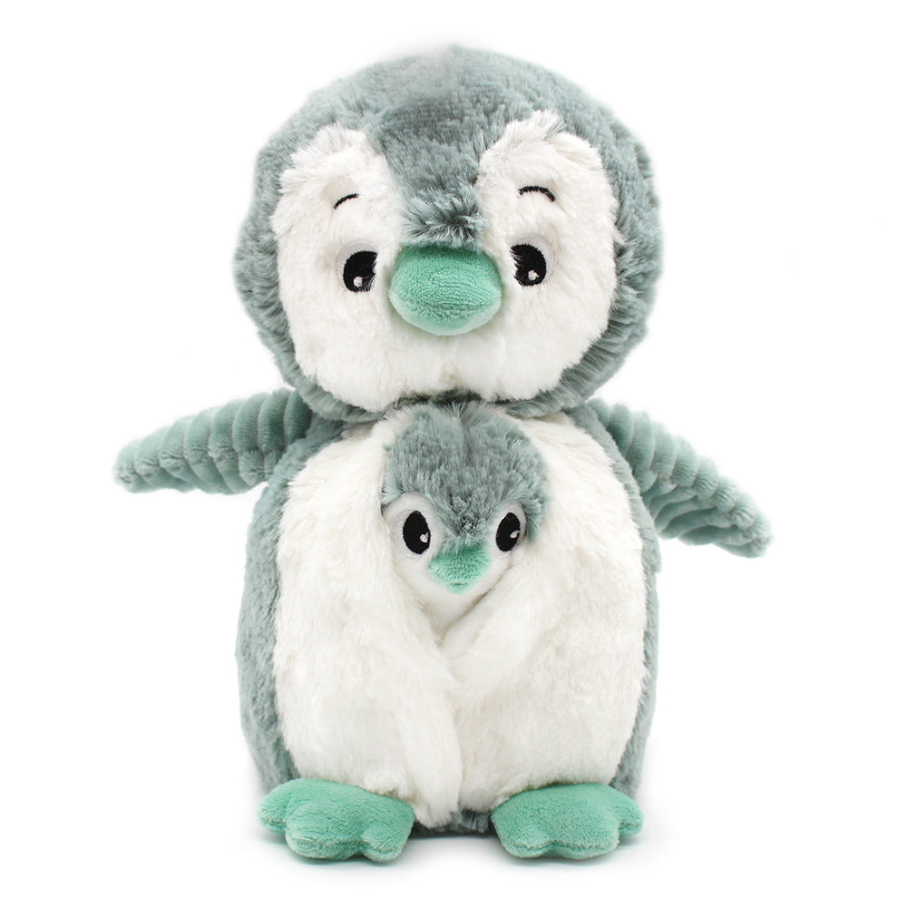 Peluche pingouin Iglou maman et son bébé vert menthe – Les Ptipotos – vue 4