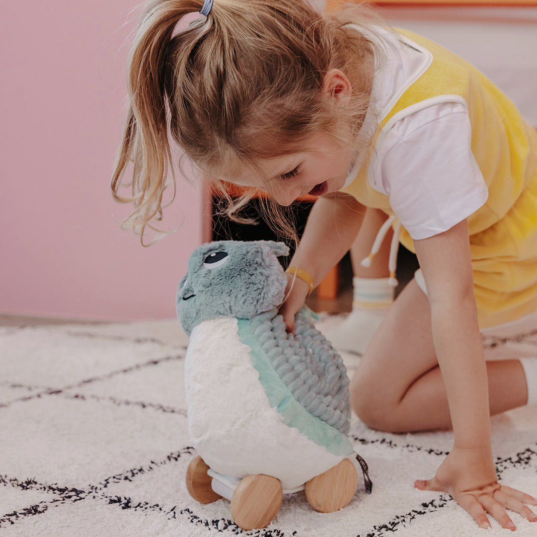 Peluche escargot Speedou maman et son bébé vert menthe – Les Ptipotos