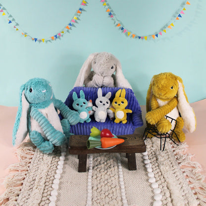 Peluche lapin Toudou maman et son bébé bleu aqua – Les Ptipotos – vue 2
