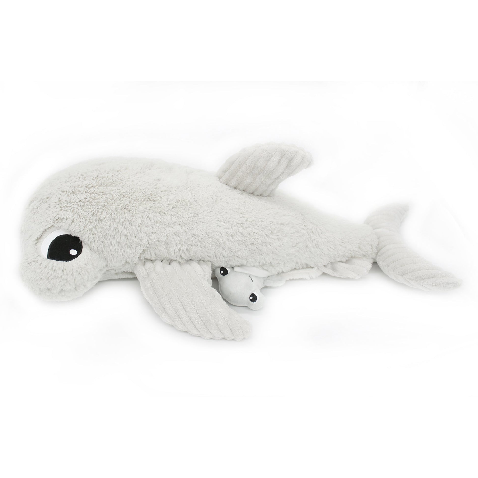 Peluche requin marteau Clou maman et son bébé gris clair – Les Ptipotos – vue 4