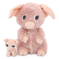 Peluche cochon Barbekiou maman et son bébé rose – Les Ptipotos