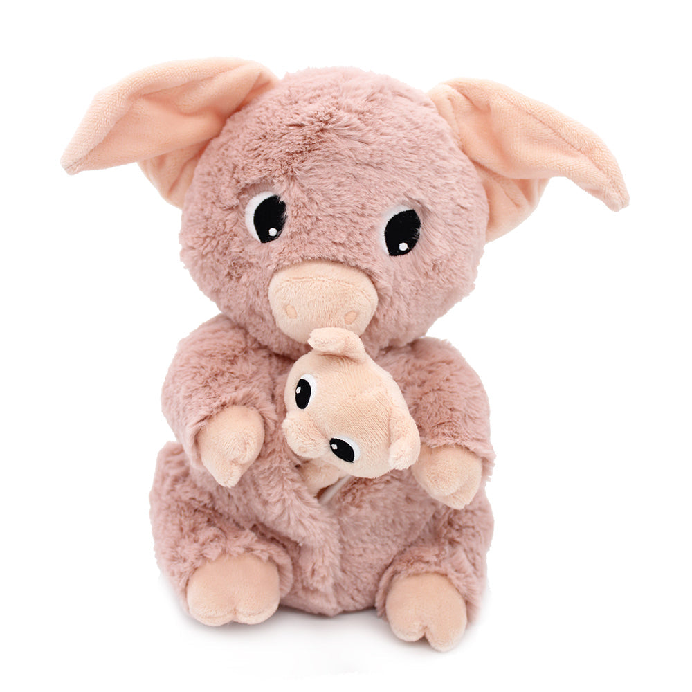Peluche cochon Barbekiou maman et son bébé rose – Les Ptipotos – vue 8