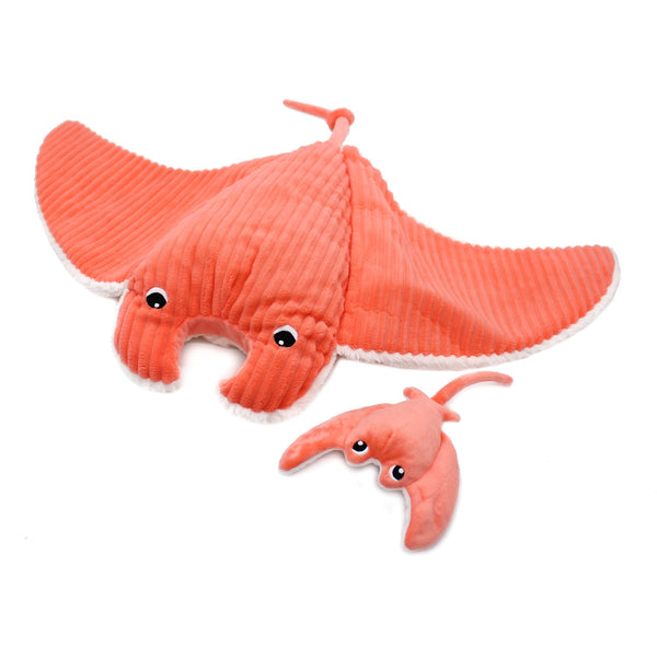 Peluche raie manta Mantalou maman et son bébé corail – Les Ptipotos