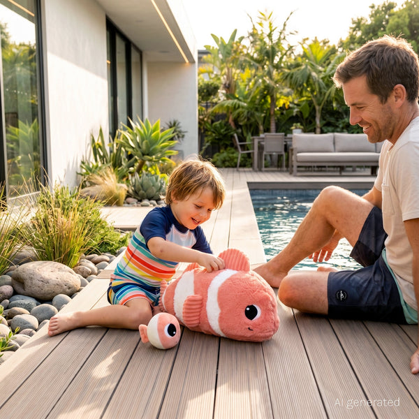 Peluche poisson-clown Bigou maman et son bébé corail – Les Ptipotos – vue 2