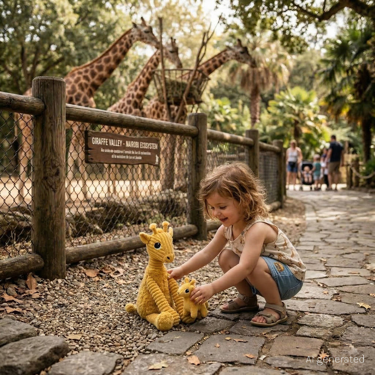 Peluche girafe Loncou maman et son bébé jaune moutarde – Les Ptipotos