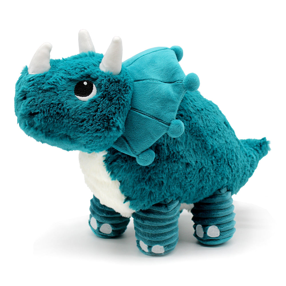 Peluche Les Ptipotos Penelops le tricératops maman et son bébé - bleu paon