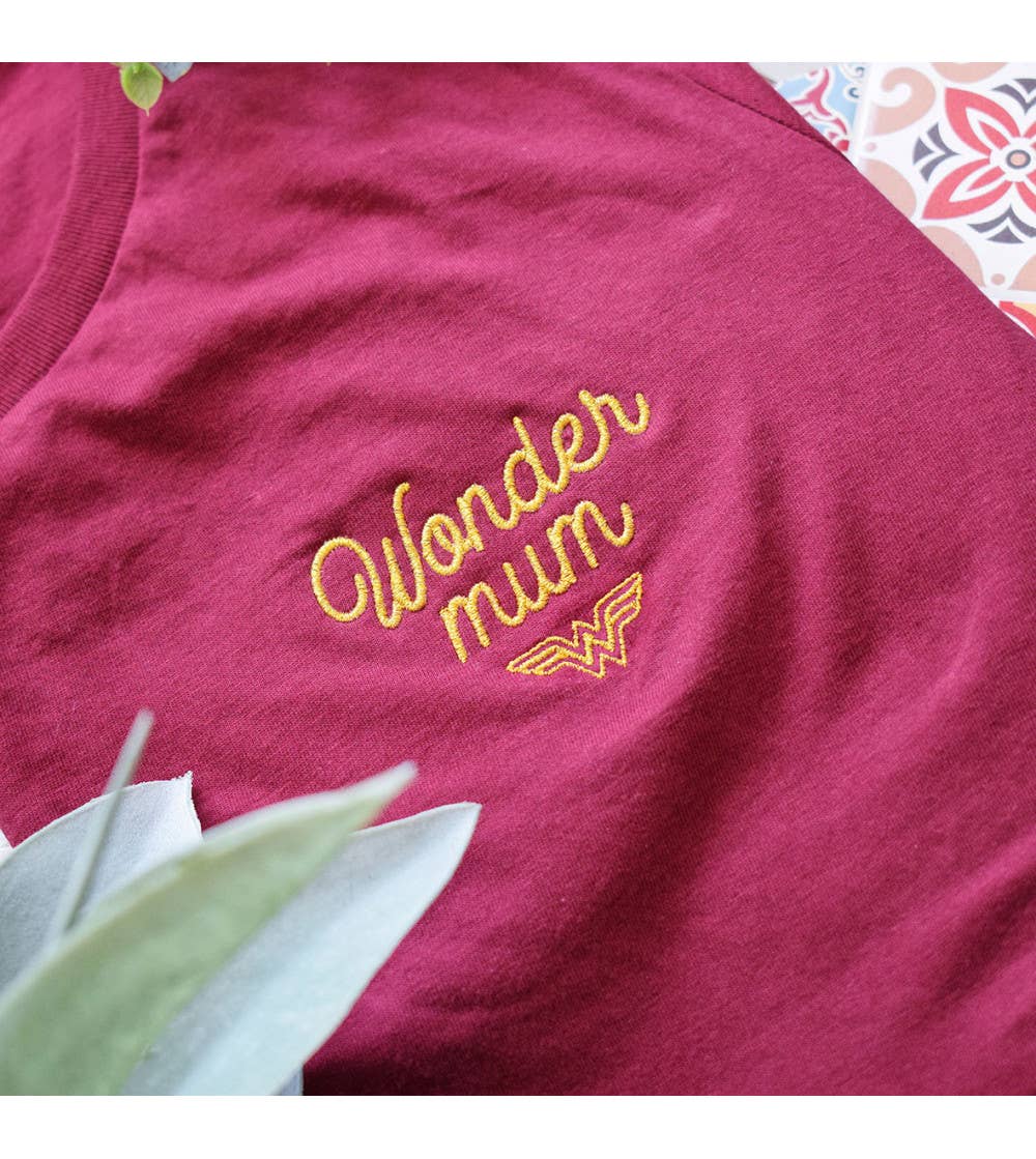 Women's Embroidered T-shirt Wonder Mum