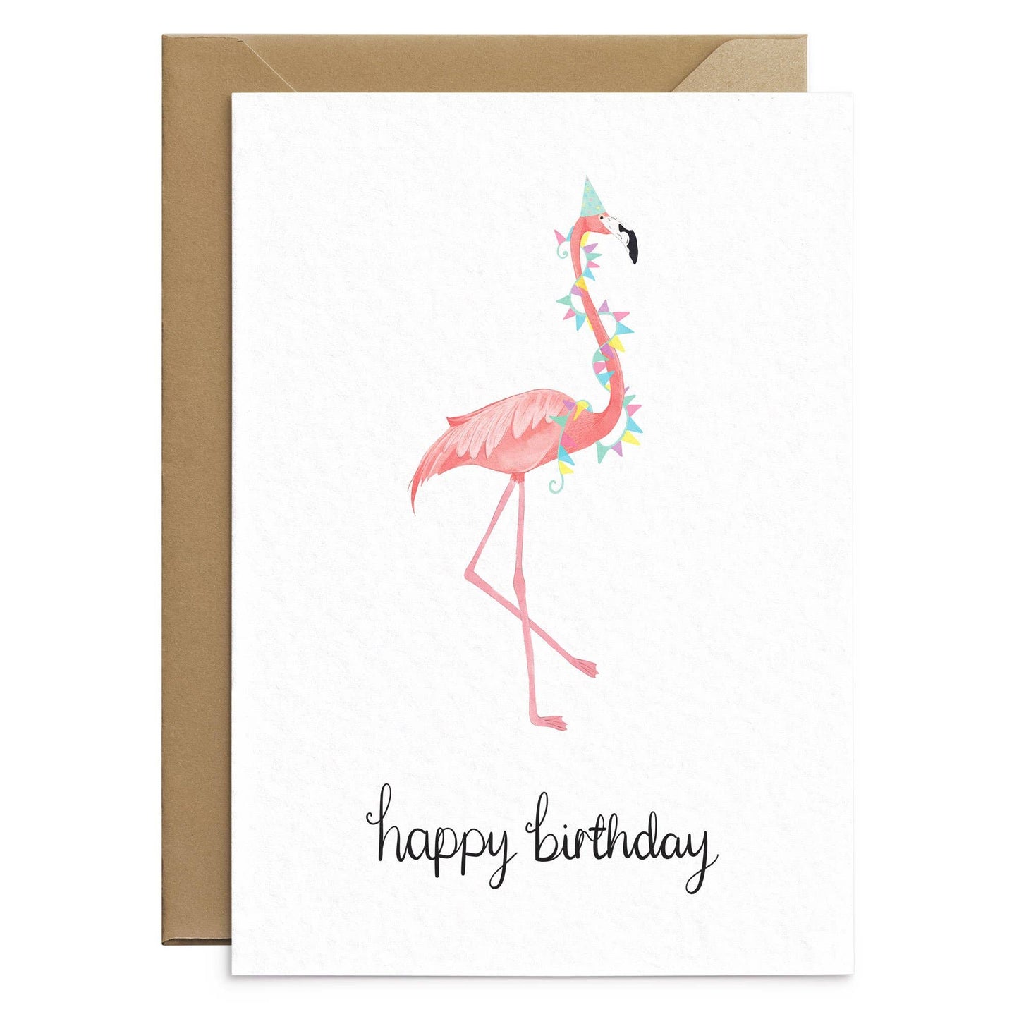 Carte d'anniversaire Flamant rose