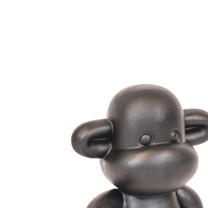 Ornament - Monkey Figurine 'The Legend' - Resin - Black - 33x21x50cm