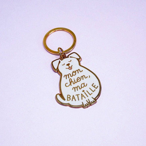 "My Dog, My Battle" Keychain