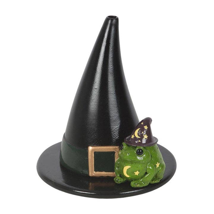 Porte-encens cône Halloween crapaud magique et chapeau de sorcière