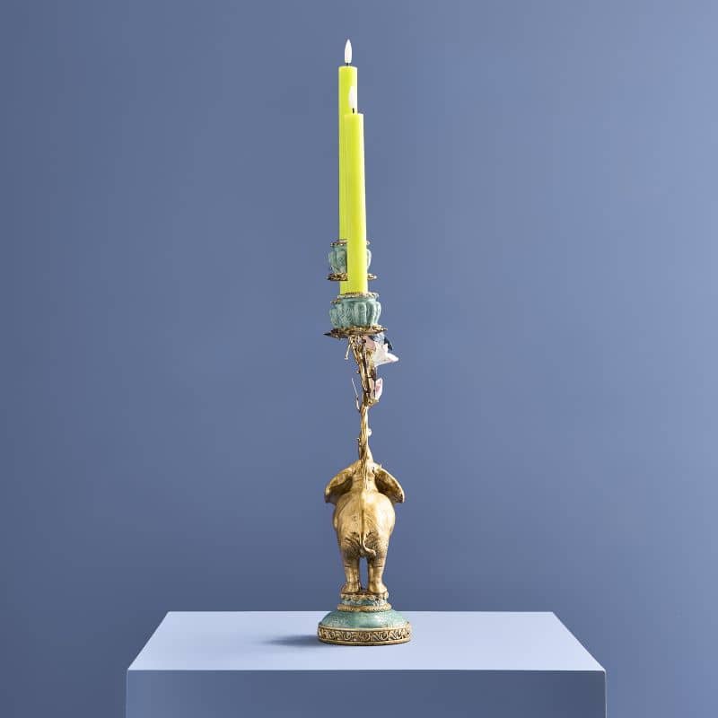 Gold elephant chandelier, poly/metal, 28 x 11 x 46.5 cm