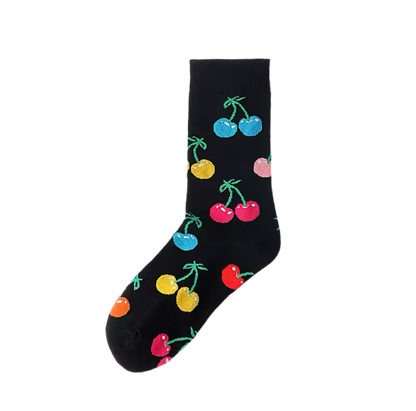 chaussettes cerises multicolores