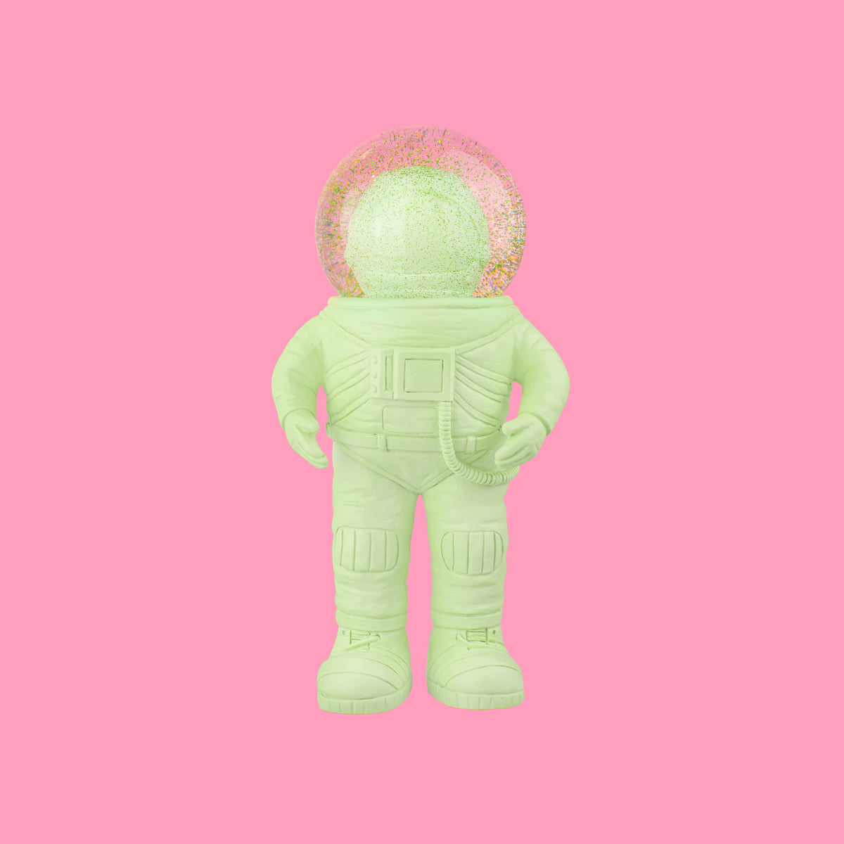 Green Astronaut Snow Globe