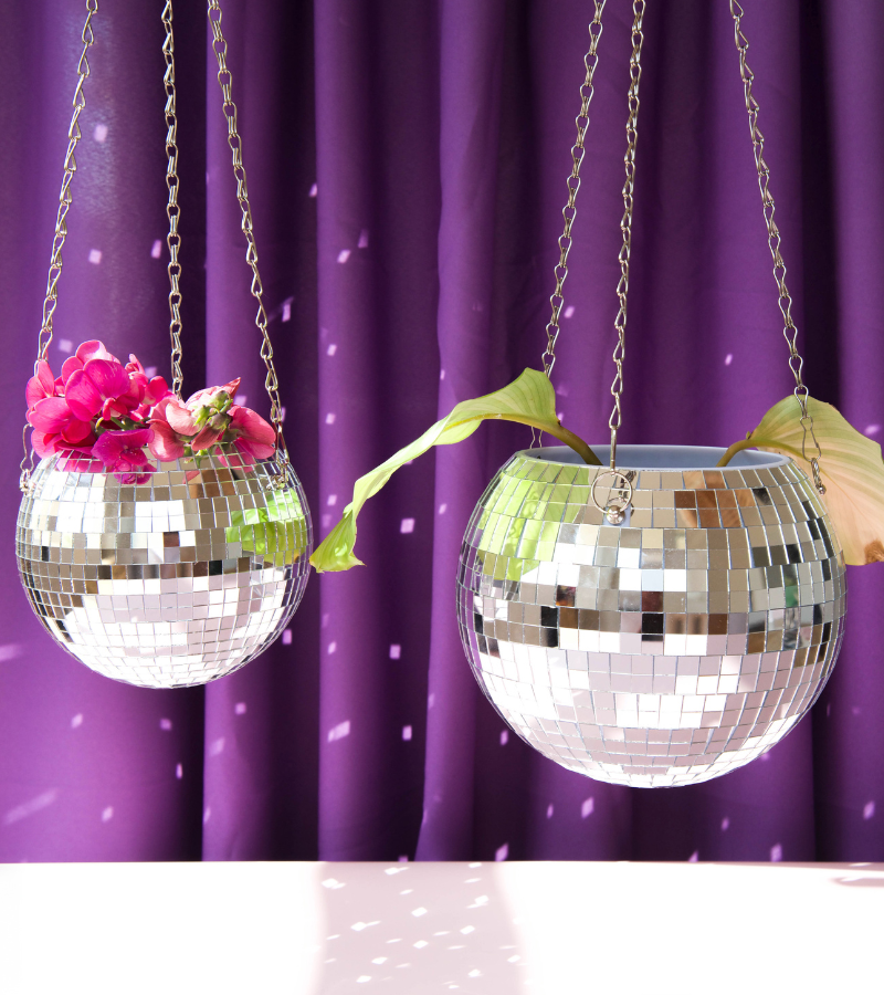 Disco ball plant pot