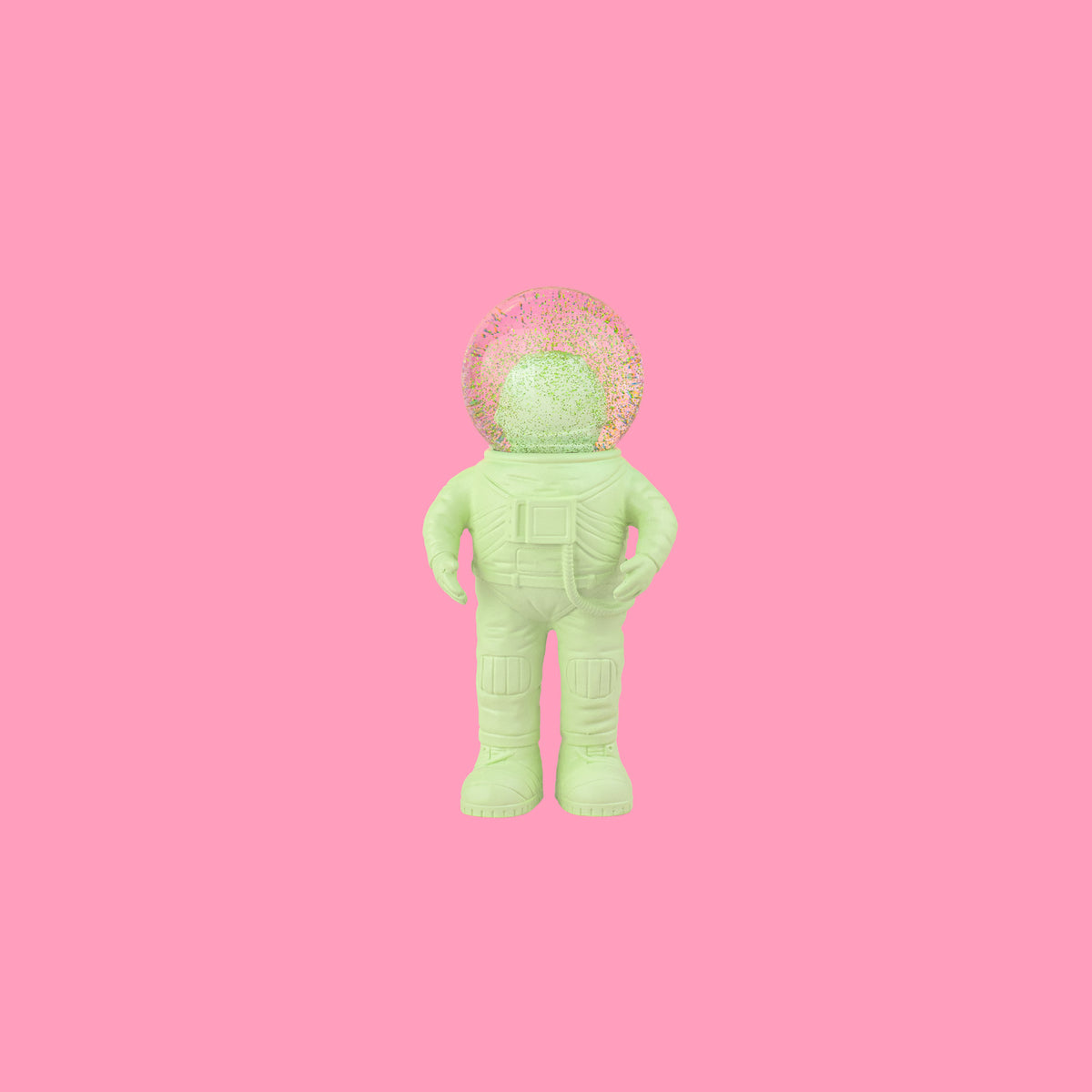 Small Green Astronaut Snow Globe