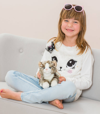 Peluche Chat couché gris