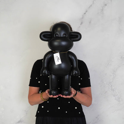 Ornament - Monkey Figurine 'The Legend' - Resin - Black - 33x21x50cm