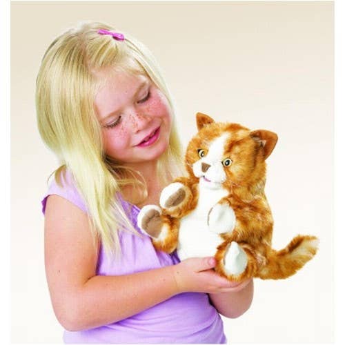 Ginger and white cat hand puppet