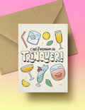 Greeting card “It’s time to raise a glass”