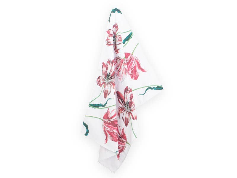 Merian tulips tea towel