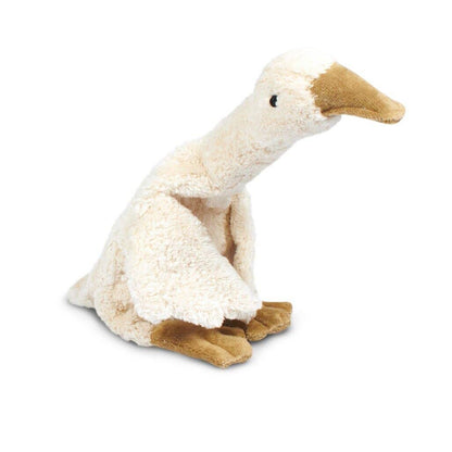 Kleine warmwaterkruik in de vorm van een schattige witte gans.