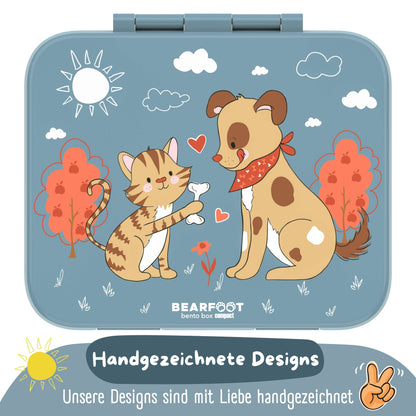 Lunch box with compartments, lightweight & leak-proof - Dog & Cat