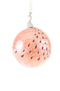 Pink Peacock Christmas Bauble