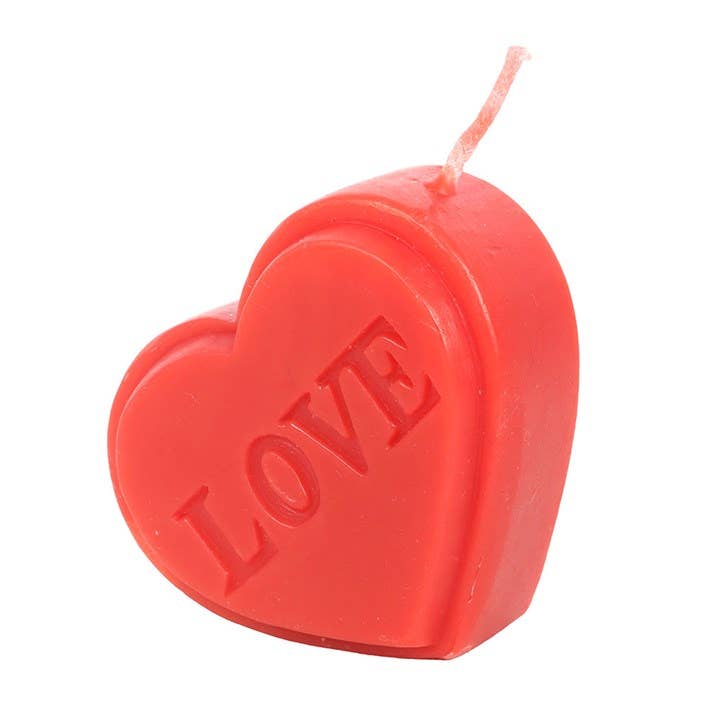 Bougie de Saint-Valentin en Forme de Cœur Rouge