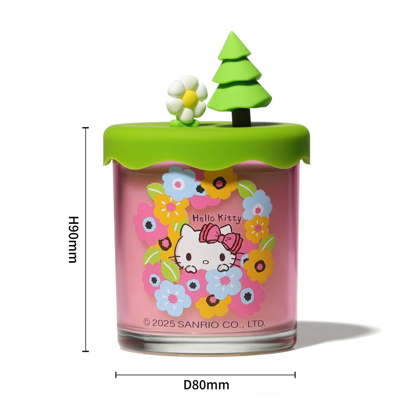 Hello Kitty Seasons geurkaars, Lentebloem, 3D-deksel