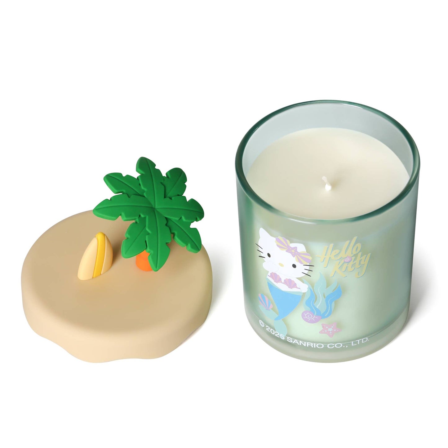 Summer-themed candle with 3D silicone lid, Piña Colada scent