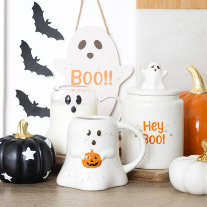 Ghost Mug with Pumpkin