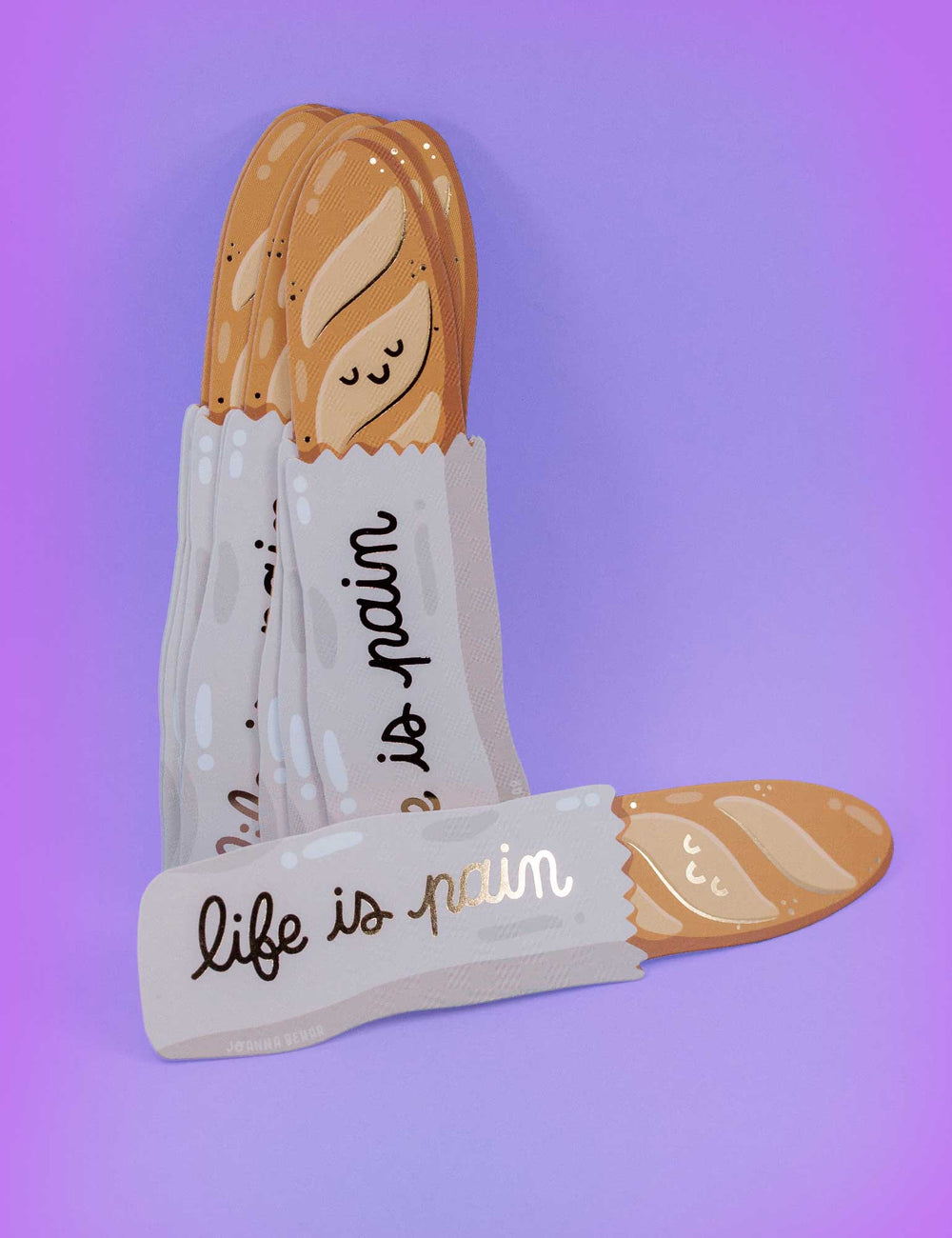 Baguette bookmark 'Life is Pain'"