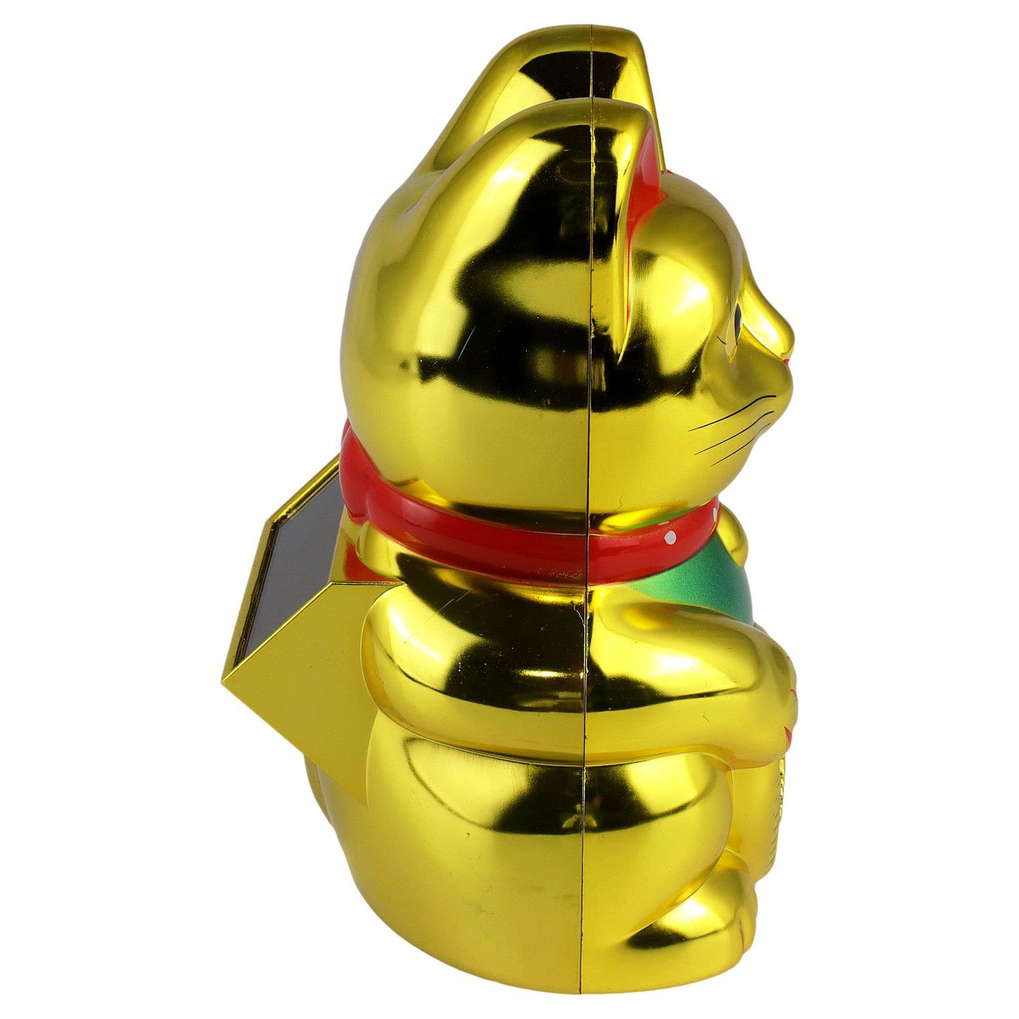 Golden solar lucky cat 10.5 cm