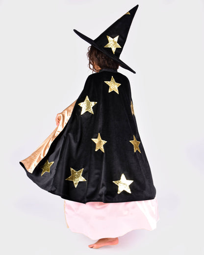 Black Velvet and Satin Cape Hat 3-8 years