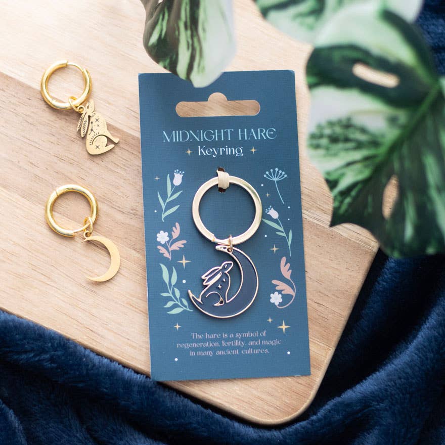 Mystical Midnight Hare Keychain
