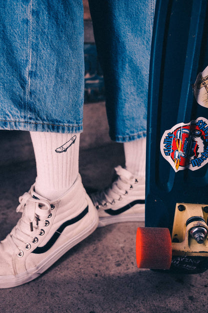 Chaussettes skateboard Charles brodées main