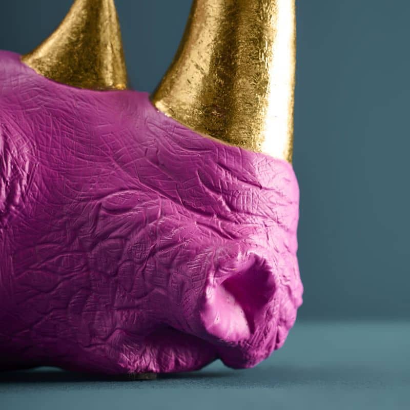 S/2 Neushoorn Boekensteunen, Magenta, 39,5 x 14,2 x 20,5 cm