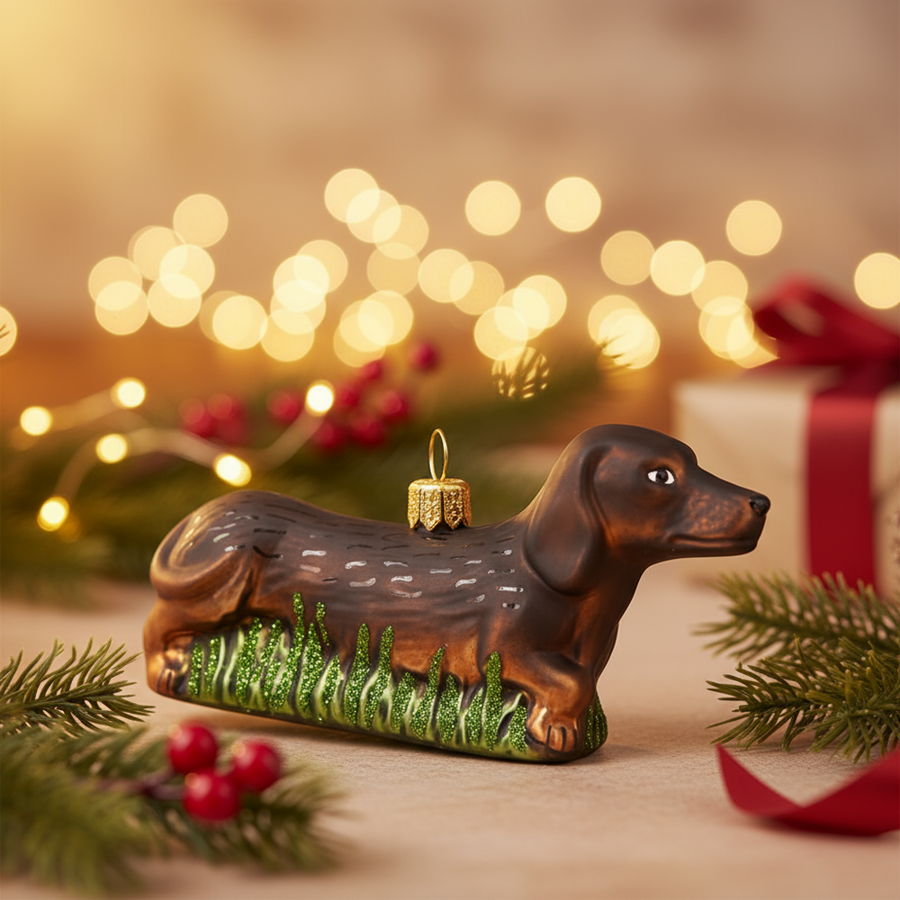 Zwarte Teckel Kerstbal