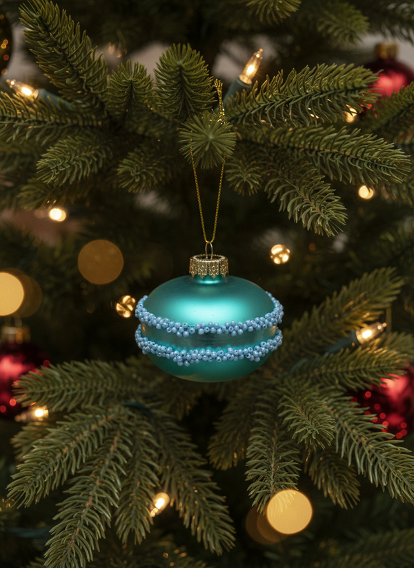 Blue Macaron Christmas Ball