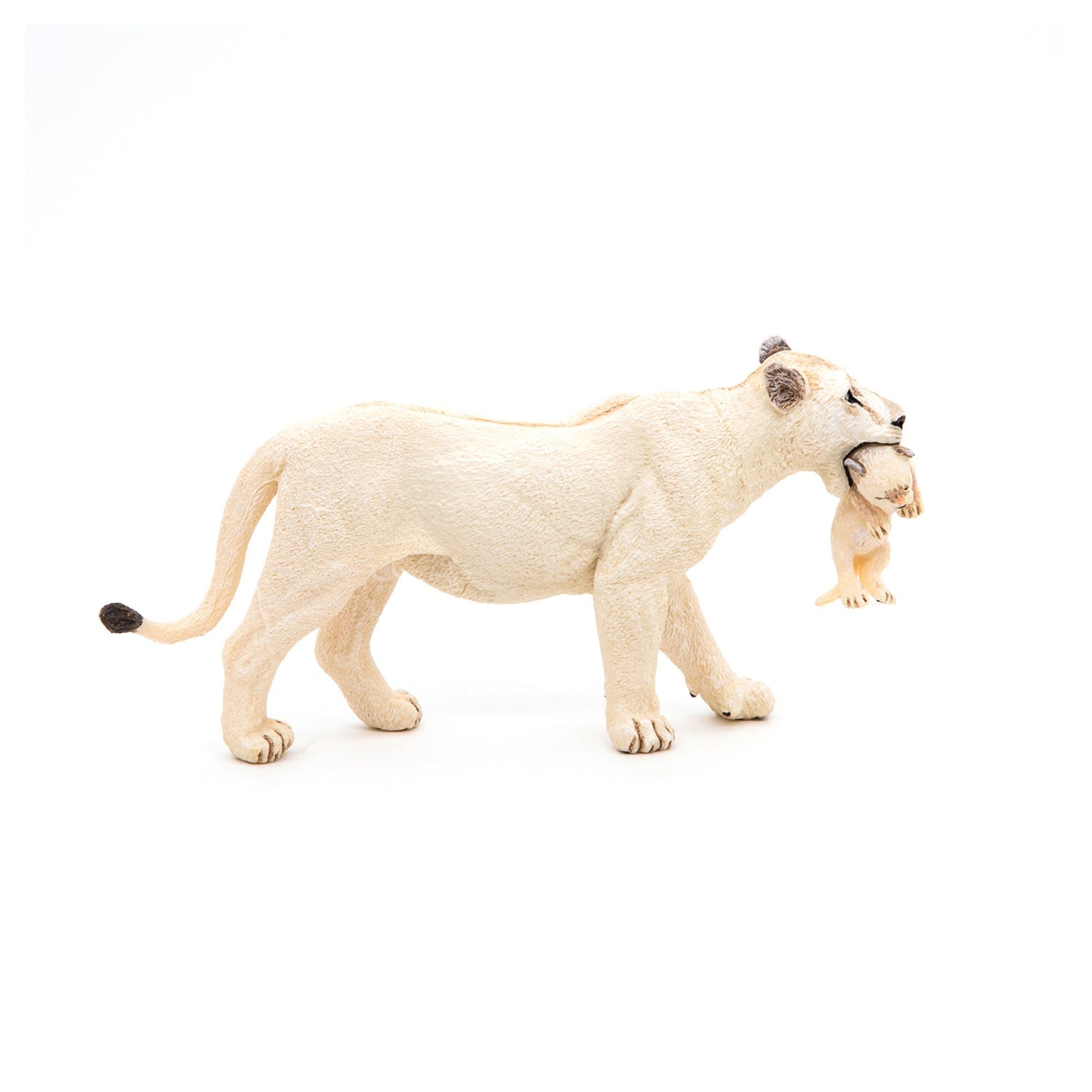 White Lioness figurine with cub