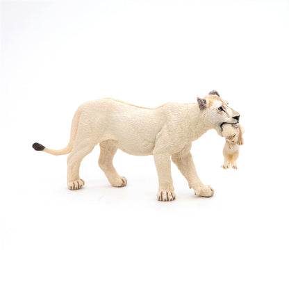 White Lioness figurine with cub