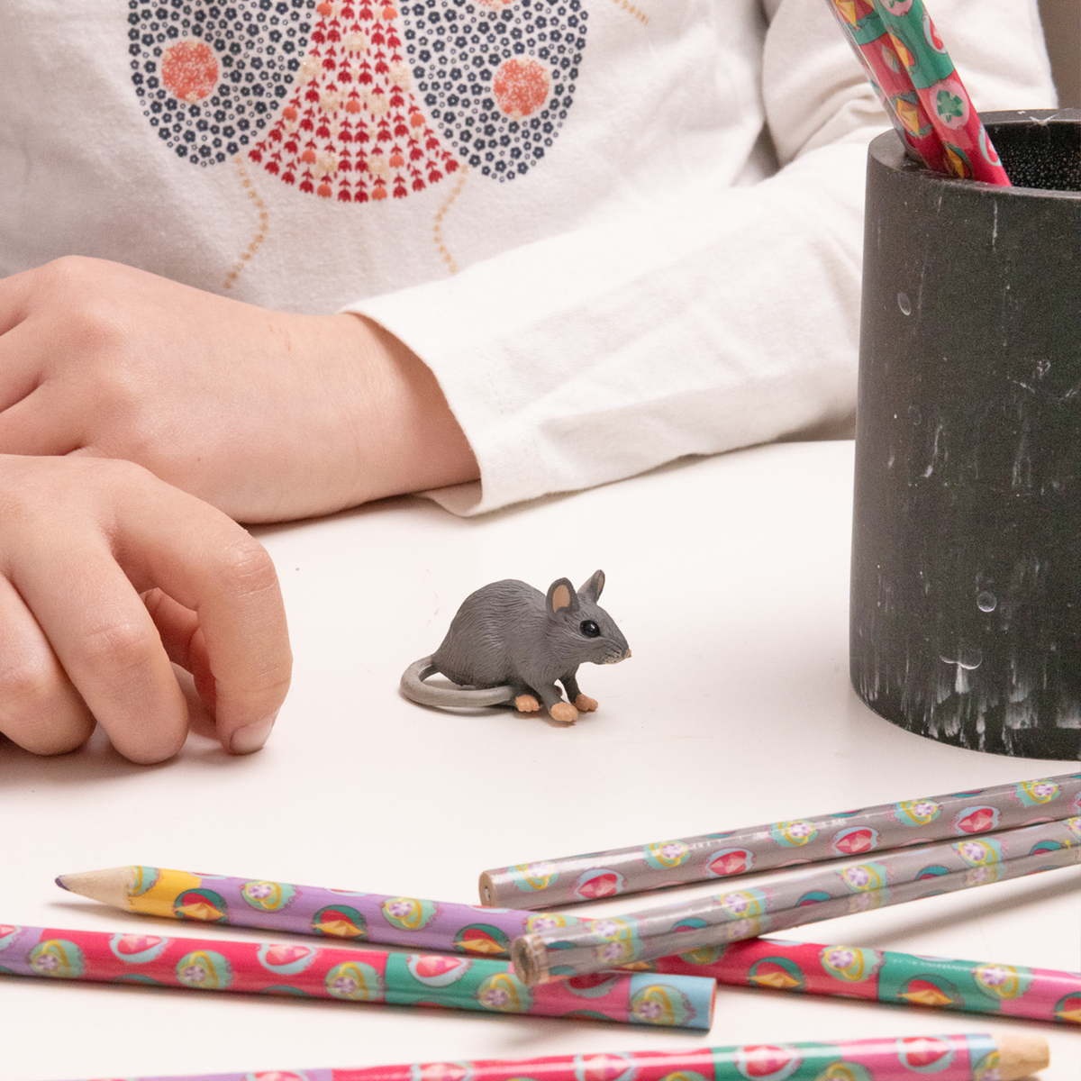 Grey Mouse Figurine