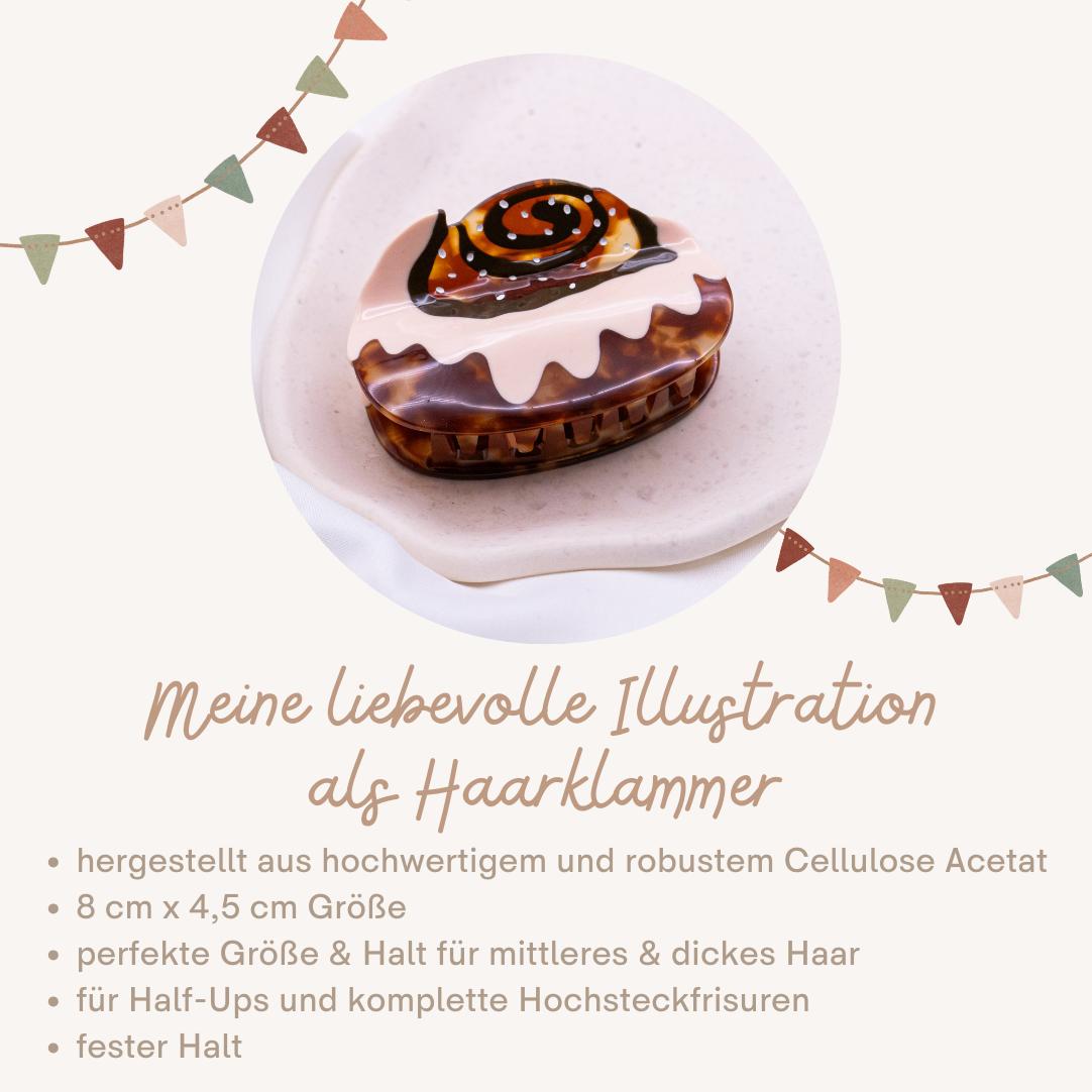 Swedish Cinnamon Roll Hair Clip