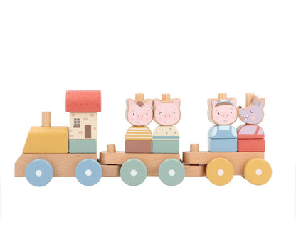 Wooden Train The Three Little Pigs