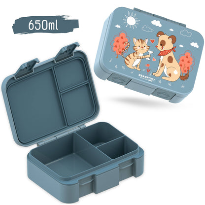 Lunch box with compartments, lightweight & leak-proof - Dog & Cat