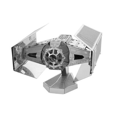 MetalEarth: STAR WARS DARTH VADER'S TIE FIGHTER 7.6x6.8x2.5cm, maquette 3D en métal avec 2 feuilles, sur carte 12x17cm, 14+