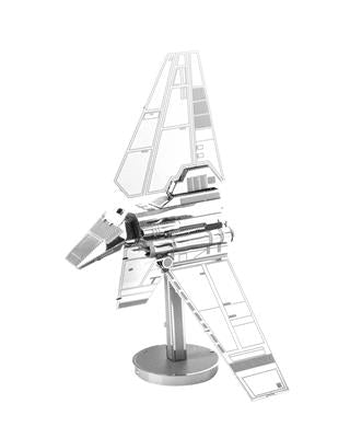 MetalEarth: STAR WARS IMPERIAL SHUTTLE 10.8x6.35x10.16cm, maquette 3D en métal avec 2 feuilles, sur carte 12x17cm, 14+
