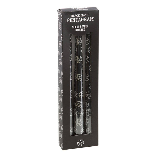 Set of 3 Pentagram "Black Magic" Candles