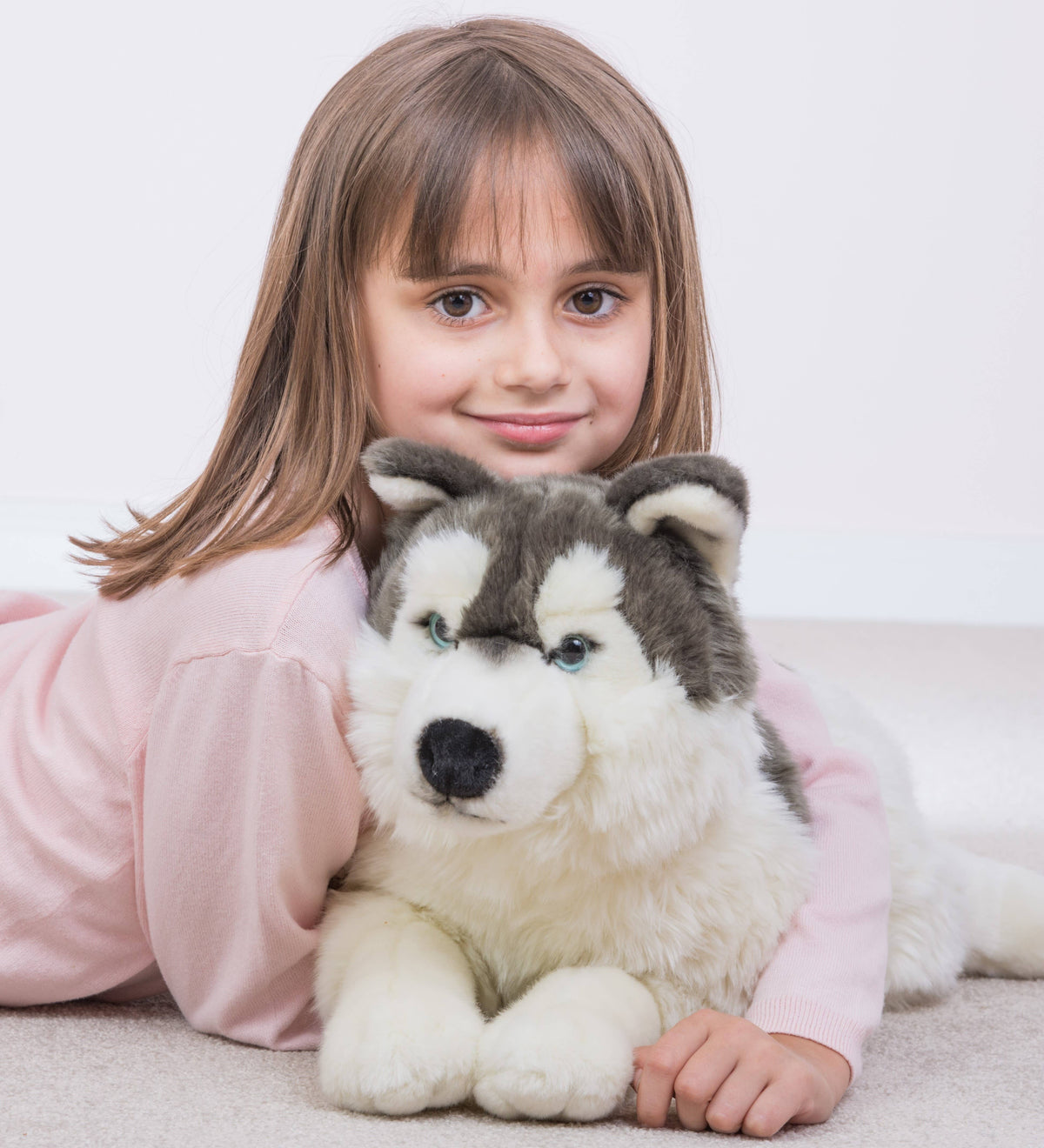Large Lying Husky Plush – 60 cm